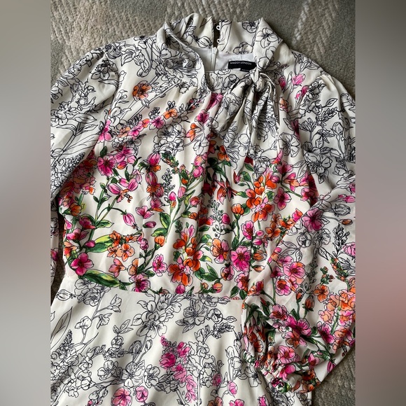 Maggy London mock neck tie floral dress 14 - Picture 7 of 7